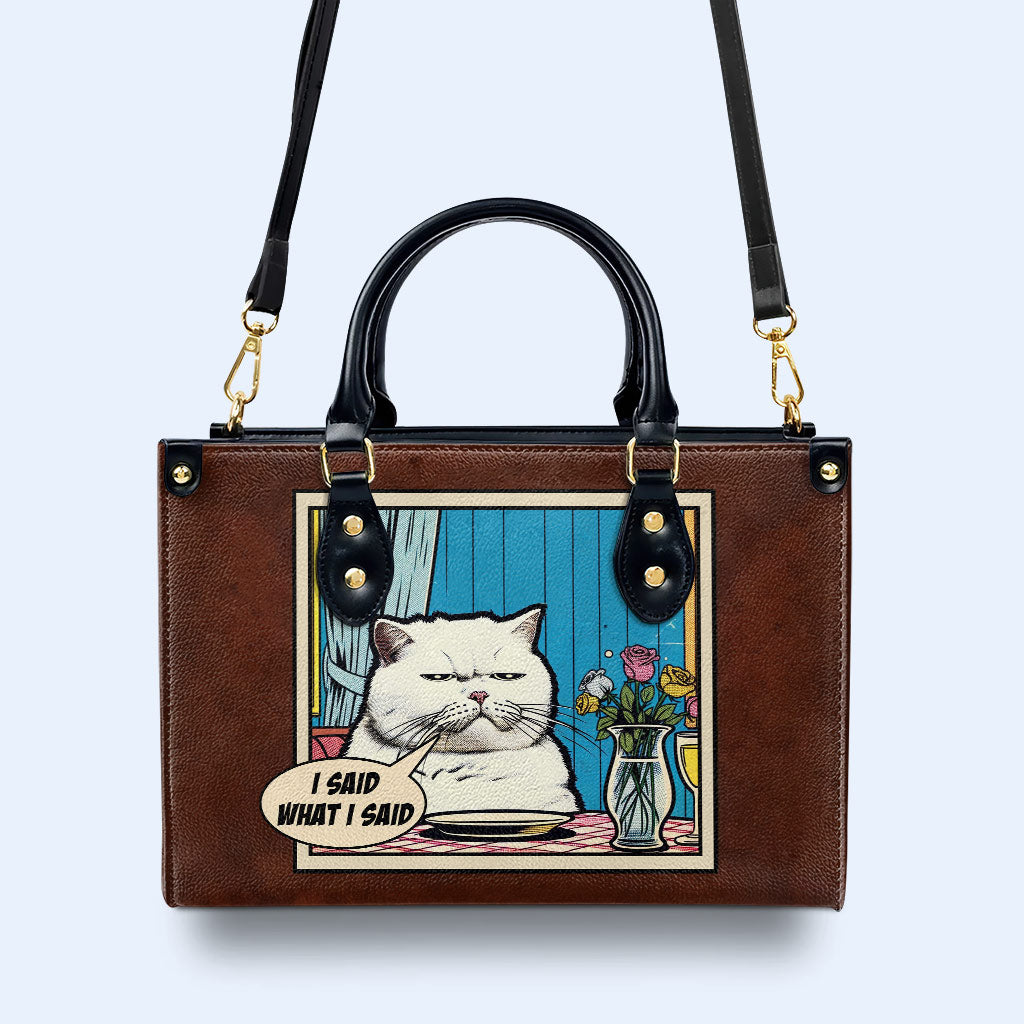 J'ai dit ce que j'ai dit - Sac à main en cuir personnalisé - DB09