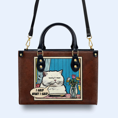 J'ai dit ce que j'ai dit - Sac à main en cuir personnalisé - DB09
