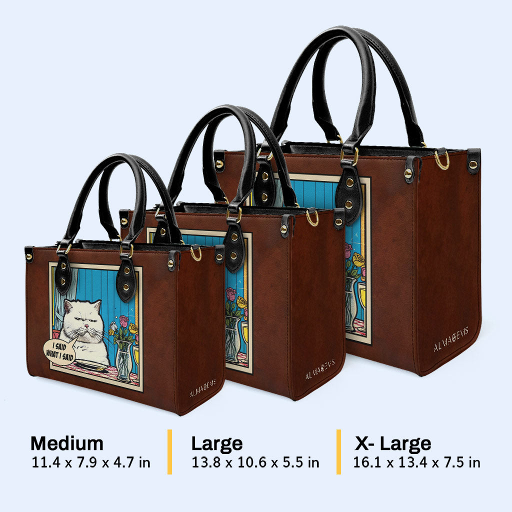 J'ai dit ce que j'ai dit - Sac à main en cuir personnalisé - DB09