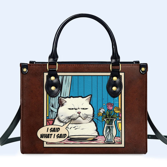 Dije lo que dije - Bolso de mano de cuero personalizado - DB09