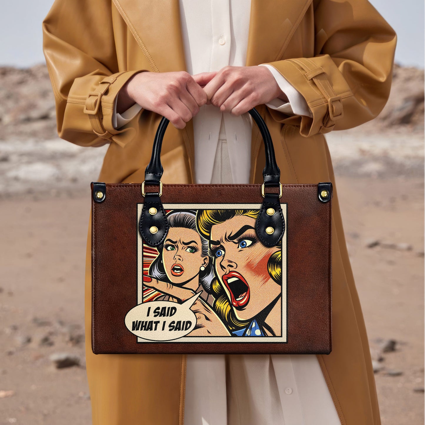 I Said What I Said - Personalized Custom Leather Handbag - DB10