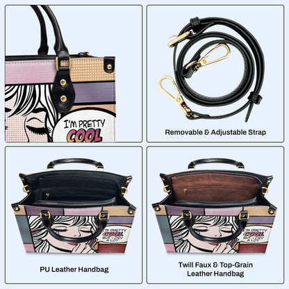 Soy bastante genial - Bolso de mano de cuero personalizado - DB13