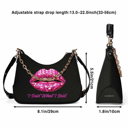 J'ai dit ce que j'ai dit - Sac à main bandoulière personnalisé avec chaîne - DB14CH