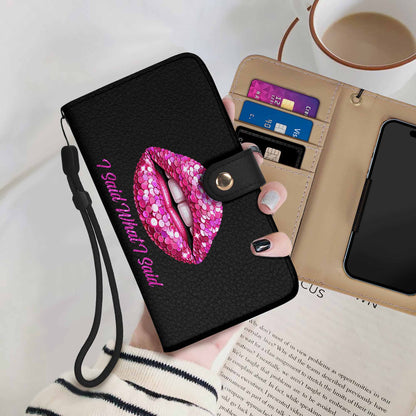 Dije lo que dije - Cartera de cuero personalizada para teléfono - DB14PW