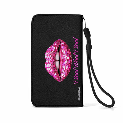 Dije lo que dije - Cartera de cuero personalizada para teléfono - DB14PW