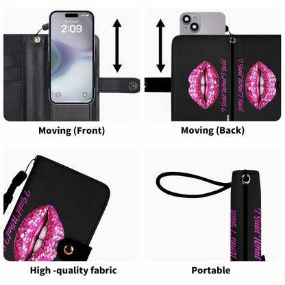 Dije lo que dije - Cartera de cuero personalizada para teléfono - DB14PW