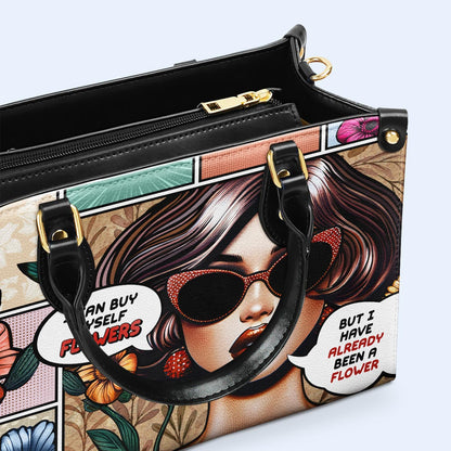 J'ai déjà été une fleur - Sac à main en cuir personnalisé - DB17
