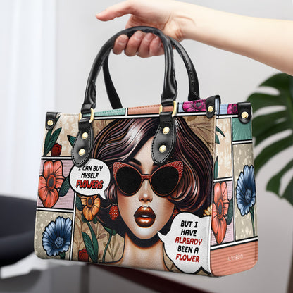J'ai déjà été une fleur - Sac à main en cuir personnalisé - DB17