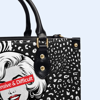Caro y difícil: bolso de mano de cuero personalizado - DB19
