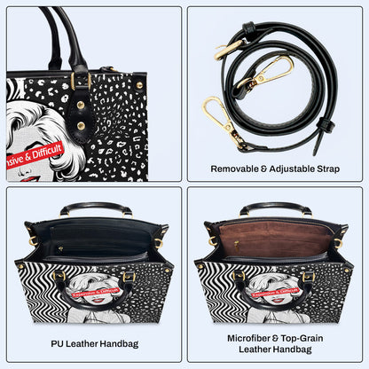 Caro y difícil: bolso de mano de cuero personalizado - DB19