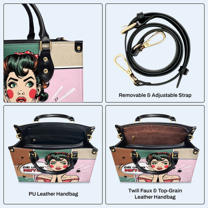 Las chicas como yo no lloran - Bolso de mano de cuero personalizado - DB20