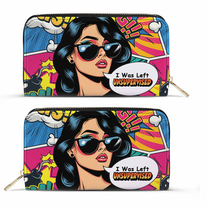 Me dejaron sin supervisión - Cartera de piel para mujer - DB22WL