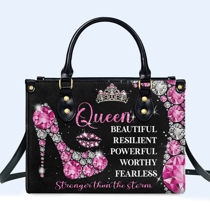 Sac à main en cuir personnalisé « Mois Reine » - DB24