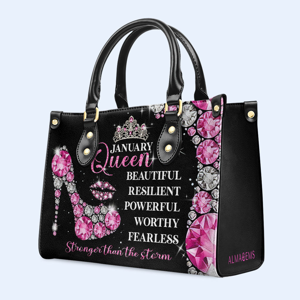 Sac à main en cuir personnalisé « Mois Reine » - DB24