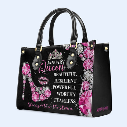 Sac à main en cuir personnalisé « Mois Reine » - DB24