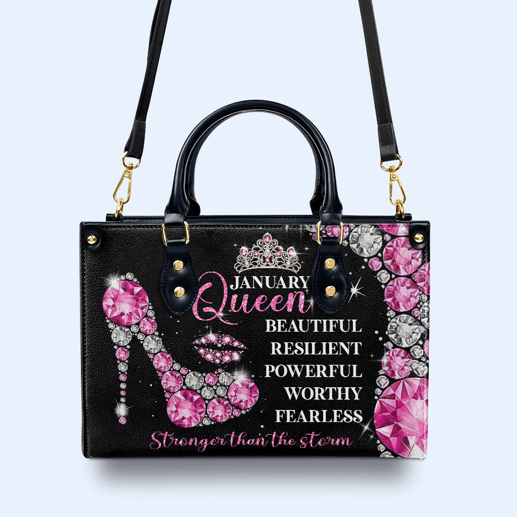Sac à main en cuir personnalisé « Mois Reine » - DB24