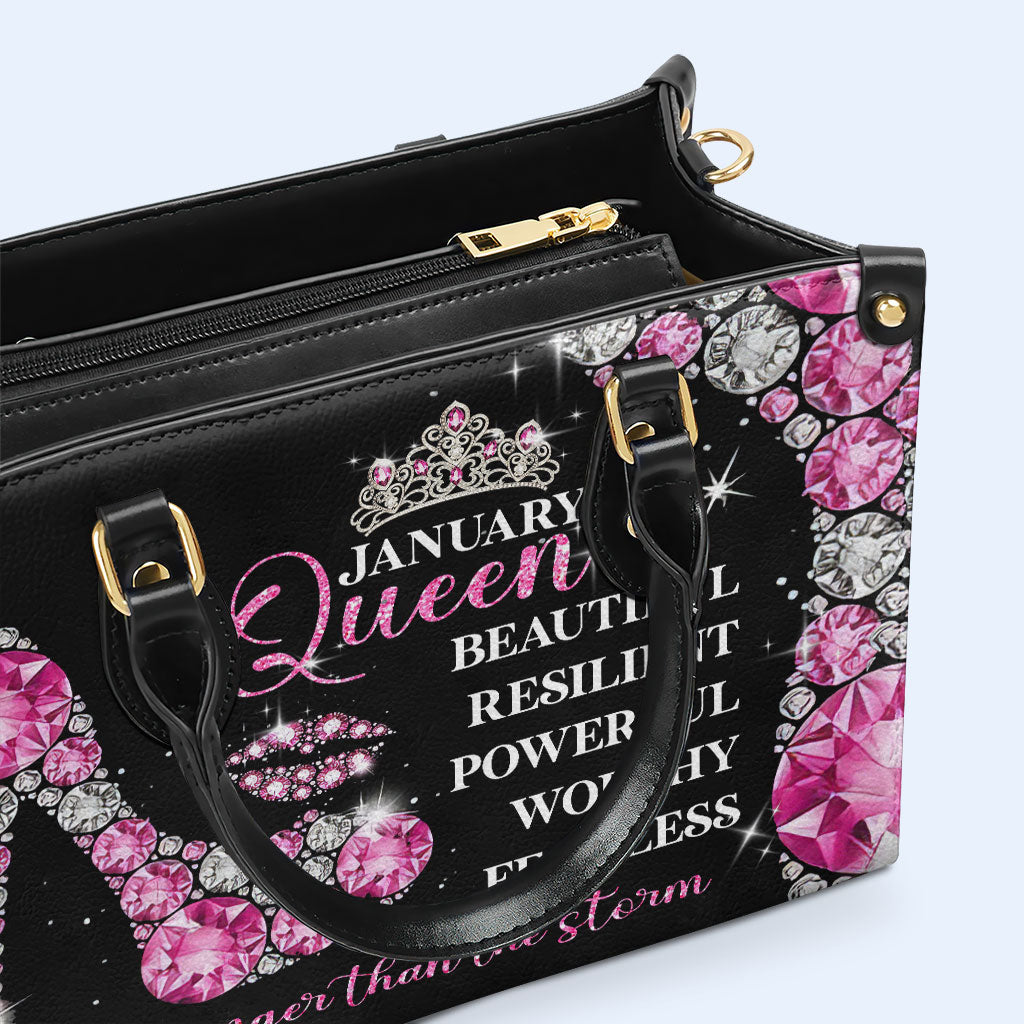Sac à main en cuir personnalisé « Mois Reine » - DB24