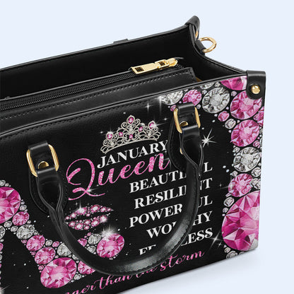 Sac à main en cuir personnalisé « Mois Reine » - DB24
