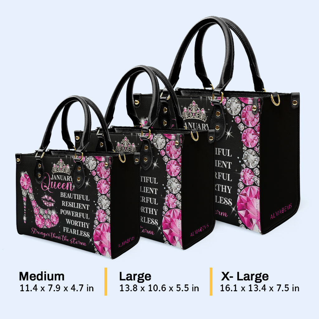 Sac à main en cuir personnalisé « Mois Reine » - DB24