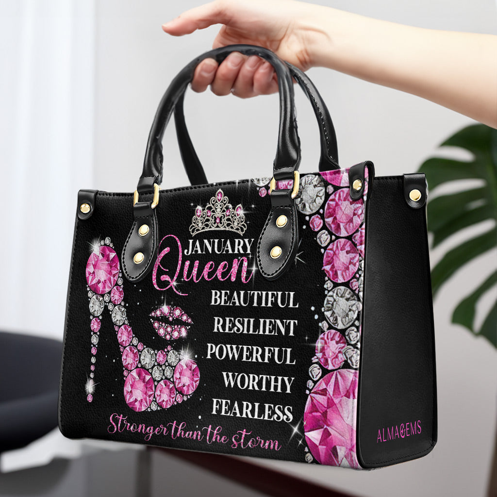 Sac à main en cuir personnalisé « Mois Reine » - DB24