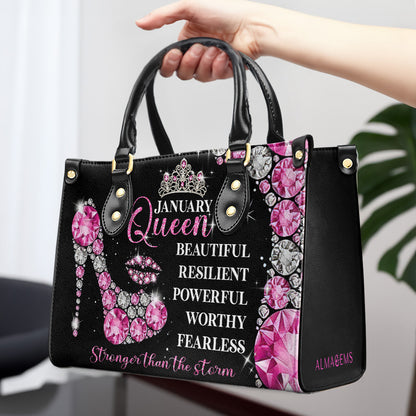 Sac à main en cuir personnalisé « Mois Reine » - DB24