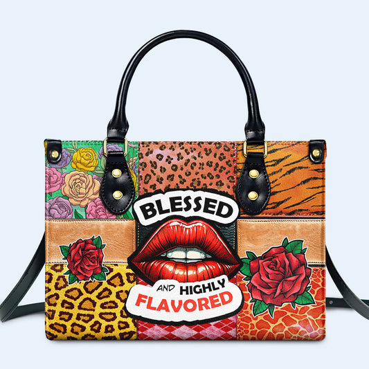 Bendito y con mucho sabor - Bolso de mano de cuero personalizado - DB26