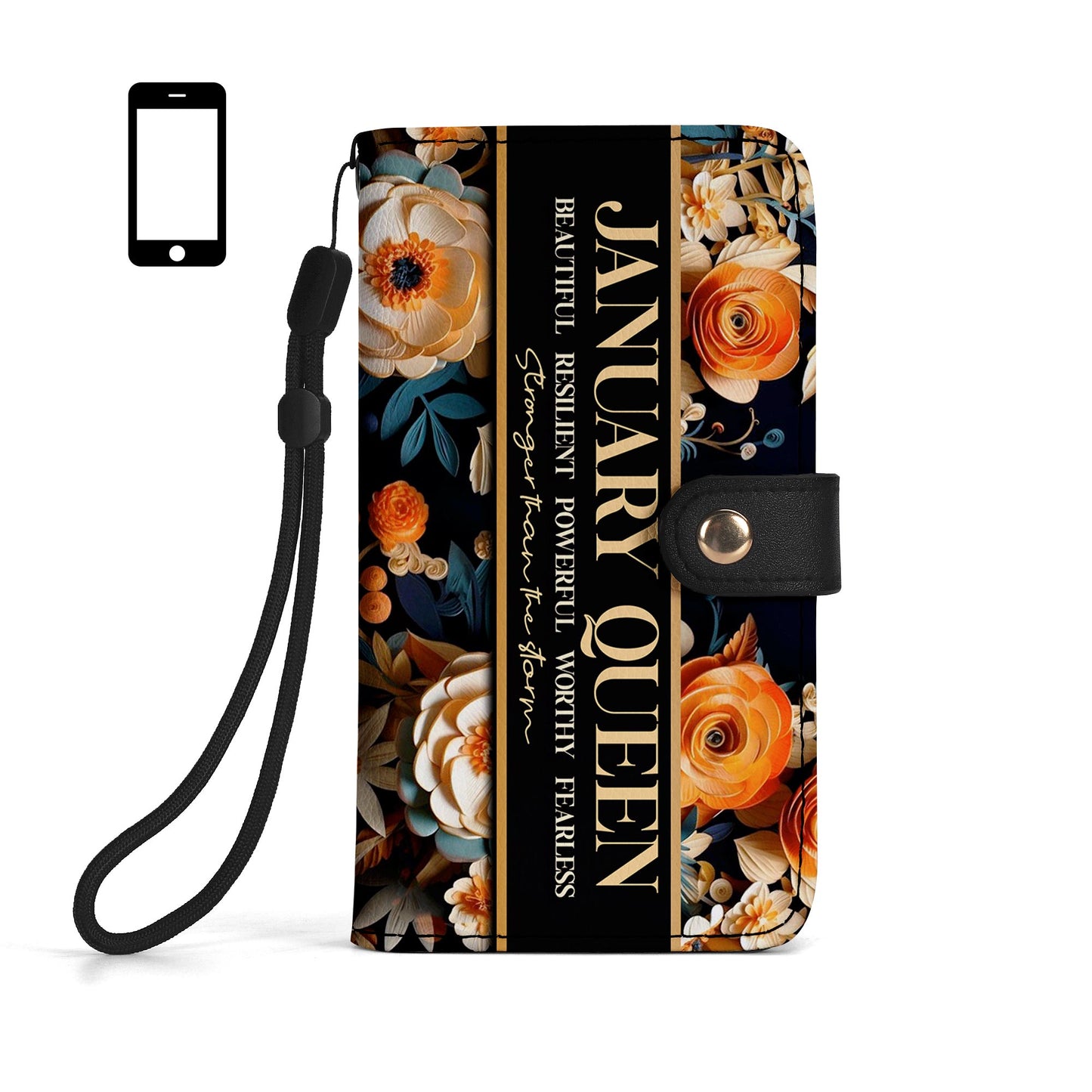 Month Queen - Personalized Custom Phone Leather Wallet - DB27PW