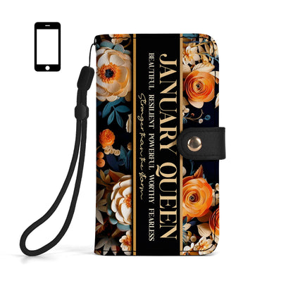Month Queen - Personalized Custom Phone Leather Wallet - DB27PW