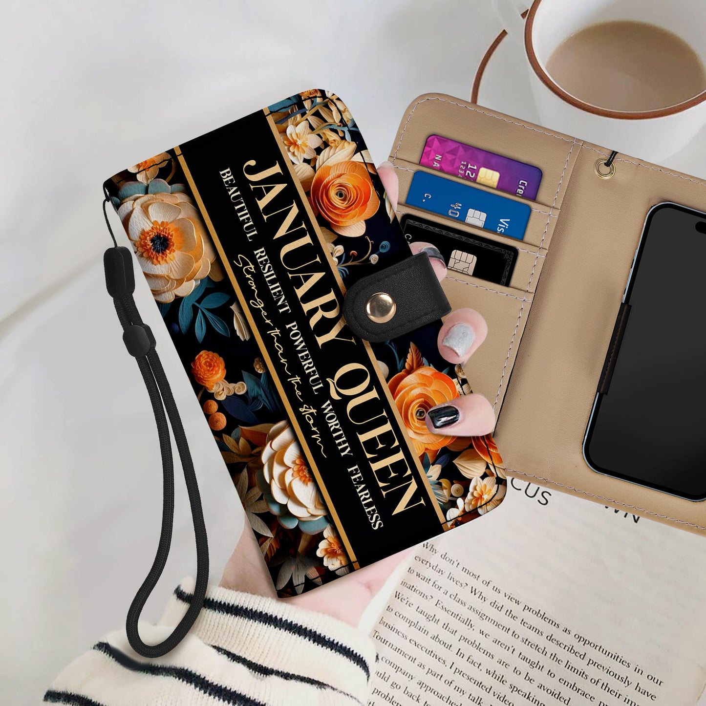Month Queen - Personalized Custom Phone Leather Wallet - DB27PW