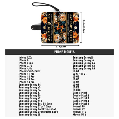 Month Queen - Personalized Custom Phone Leather Wallet - DB27PW