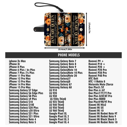 Month Queen - Personalized Custom Phone Leather Wallet - DB27PW