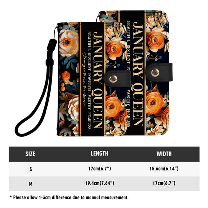 Month Queen - Personalized Custom Phone Leather Wallet - DB27PW