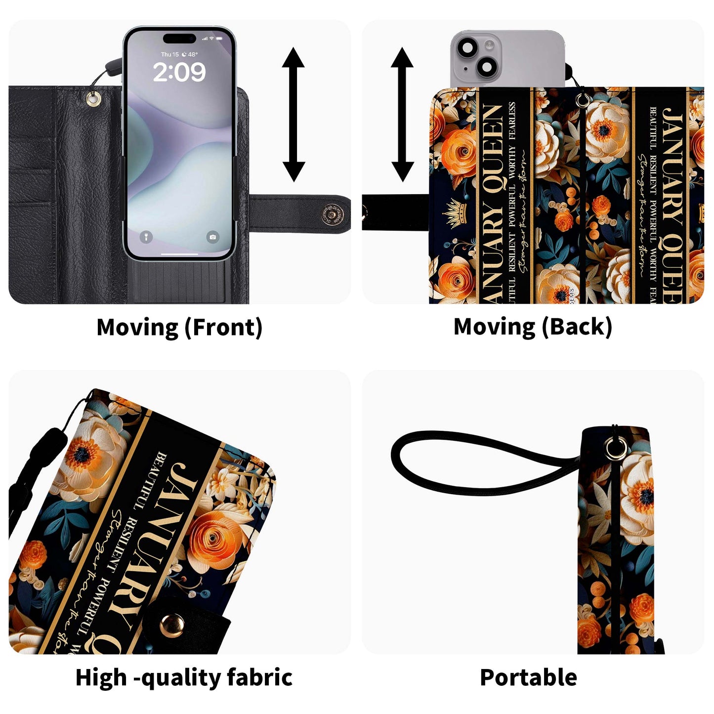 Month Queen - Personalized Custom Phone Leather Wallet - DB27PW