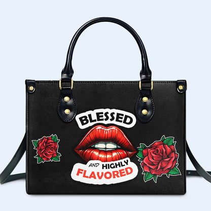Bendito y con mucho sabor - Bolso de mano de cuero personalizado - DB29