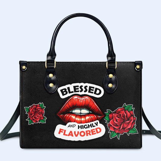 Bendito y con mucho sabor - Bolso de mano de cuero personalizado - DB29