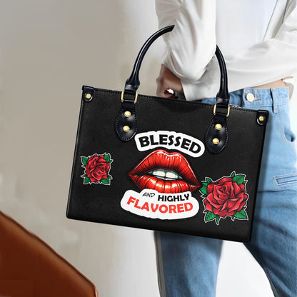 Bendito y con mucho sabor - Bolso de mano de cuero personalizado - DB29