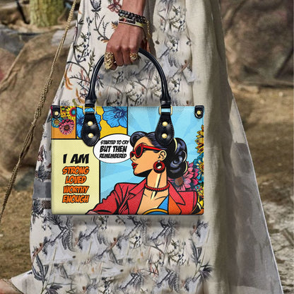 J'ai commencé à pleurer, mais je me suis souvenu que j'étais fort - Sac à main en cuir personnalisé - DB31