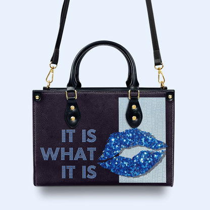 Es lo que es - Bolso de mano de cuero personalizado - DB33