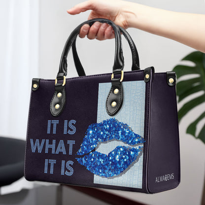 Es lo que es - Bolso de mano de cuero personalizado - DB33