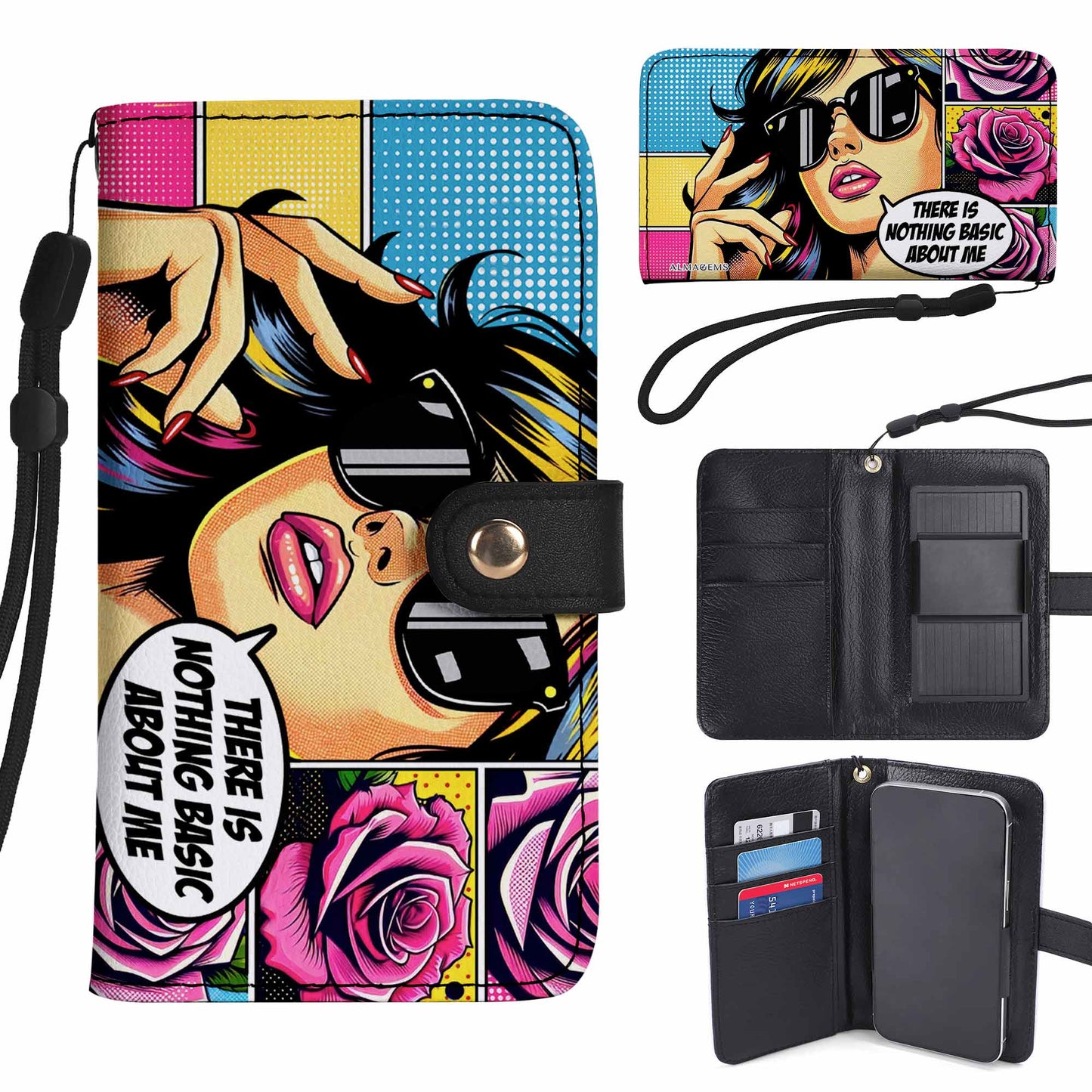 No hay nada básico en mí: billetera de cuero personalizada para teléfono - DB35PW