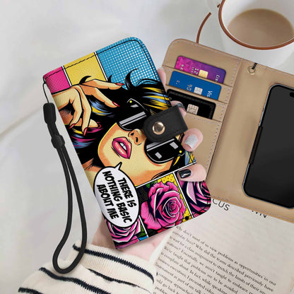 No hay nada básico en mí: billetera de cuero personalizada para teléfono - DB35PW