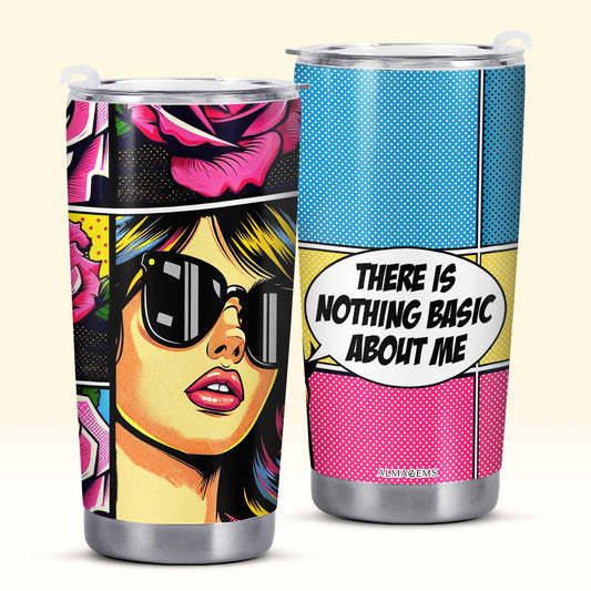 No hay nada básico en mí - Vaso de acero inoxidable personalizado de 20 oz y 30 oz - DB35TB