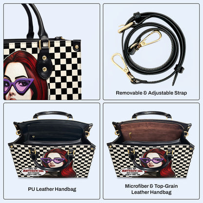 Llámame antisocial, pero no me llames así - Bolso de mano de cuero personalizado - DB47