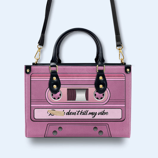 No mates mi vibra - Bolso de mano de cuero personalizado - DB51