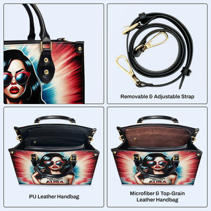 Ne touchez pas à mon aura ! Sac à main en cuir personnalisé - DB54