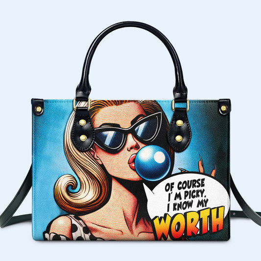 Conoce mi valor - Bolso de mano de cuero personalizado - DB58
