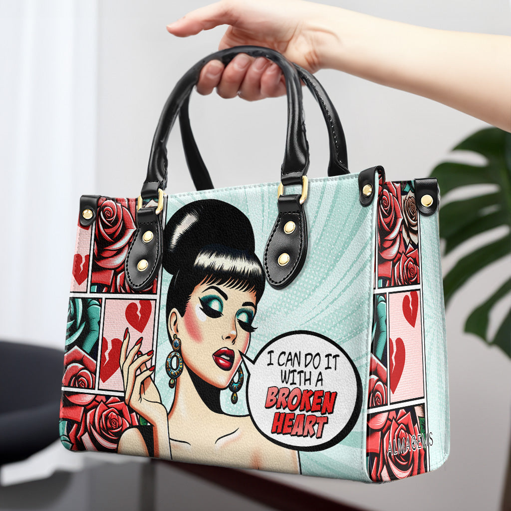 Je peux le faire avec un cœur brisé - Sac à main en cuir personnalisé - DB59