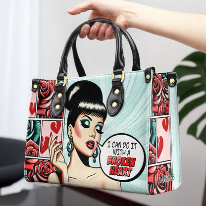 Je peux le faire avec un cœur brisé - Sac à main en cuir personnalisé - DB59