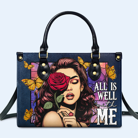 Todo está bien conmigo - Bolso de mano de cuero personalizado - DB63