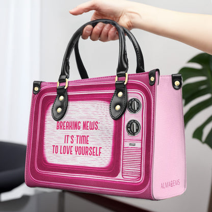 Il est temps de s'aimer soi-même - Sac à main en cuir personnalisé - DB64
